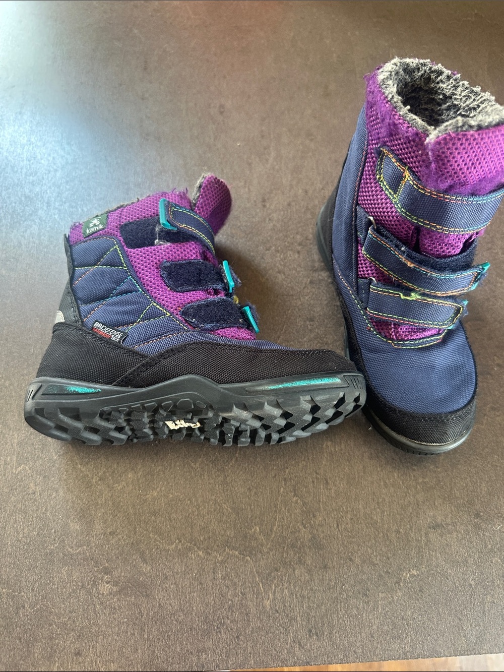 Kamik Kids Purple and Navy Waterproof Winter Boots toddler 11